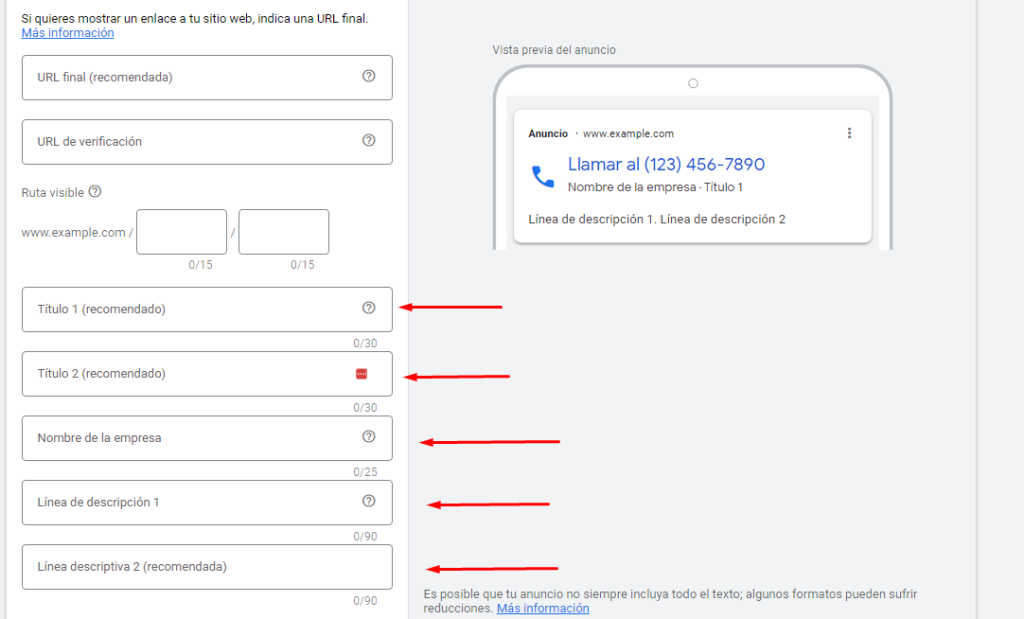 crear anuncios de llamadas en google ads